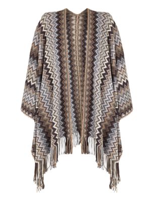 Zig Zag Striped Knitted Wrap Image 2 of 4