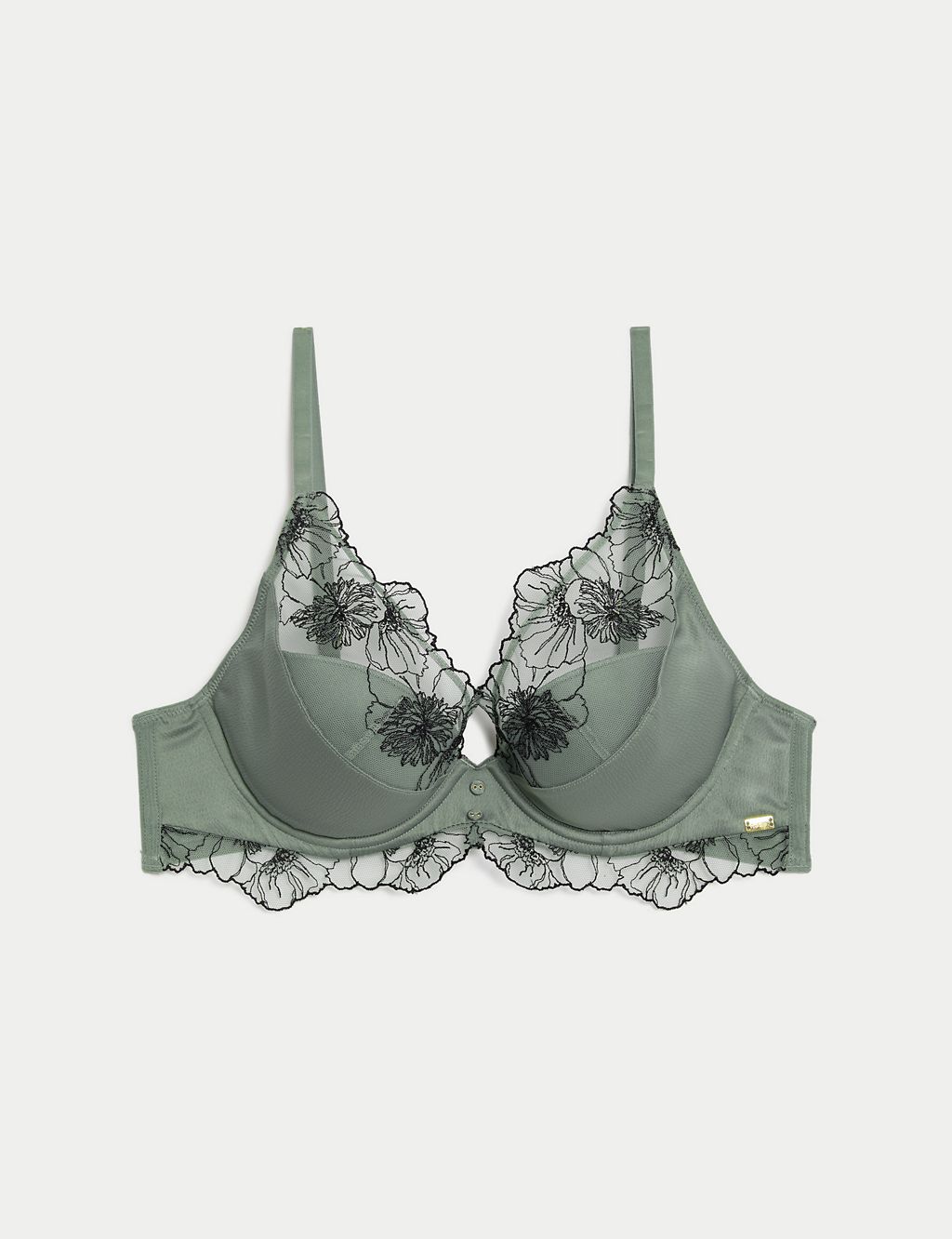 Zinnia Embroidery Wired Plunge Bra A-E 1 of 7