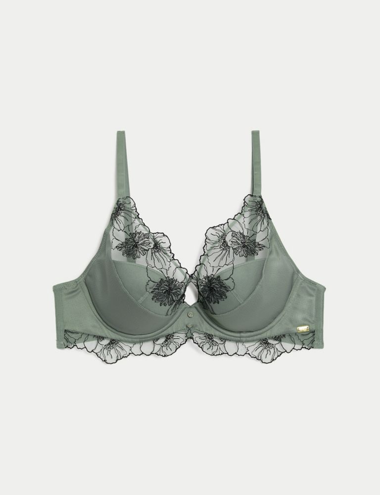 Zinnia Embroidery Wired Plunge Bra A-E 2 of 7