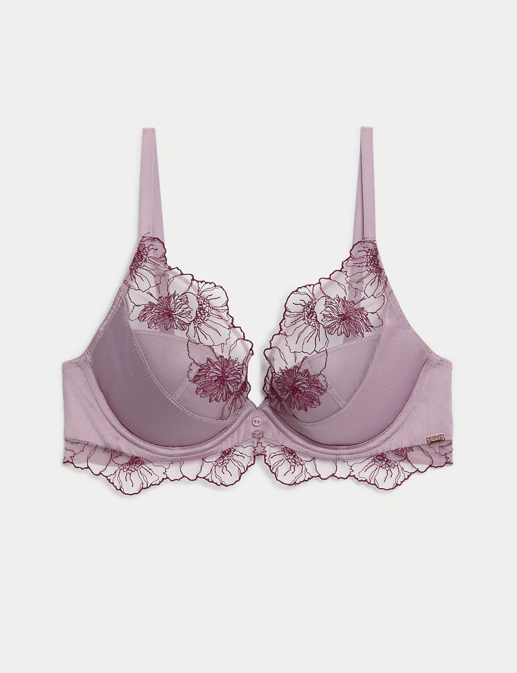 Zinnia Embroidery Wired Plunge Bra A-E 1 of 9