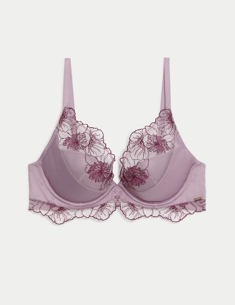 Zinnia Embroidery Wired Plunge Bra A-E 2 of 9