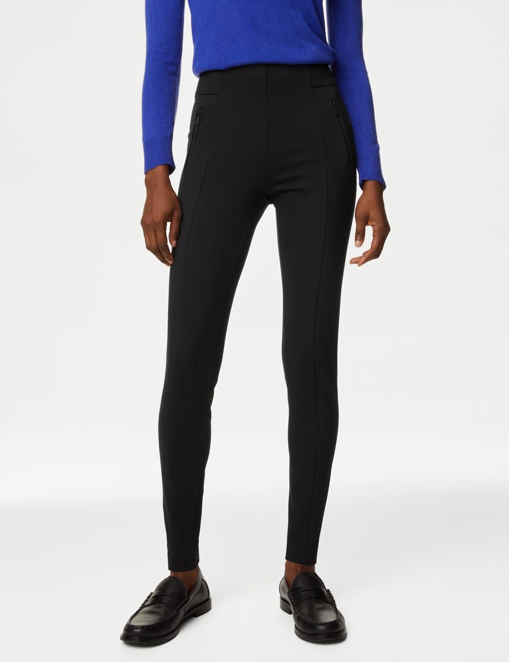 Black trouser leggings sales