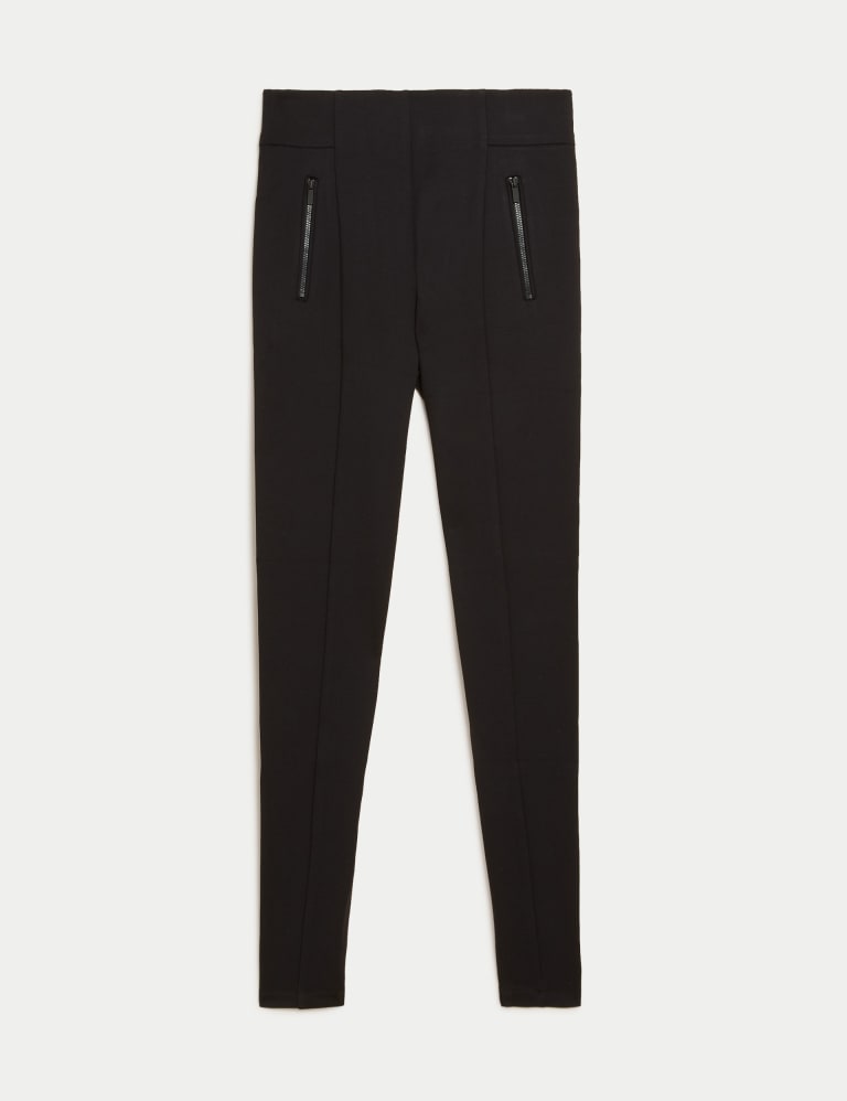 Zip Detail High Waisted Leggings