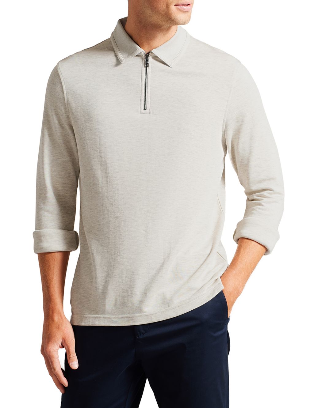 Zip Up Knitted Polo Shirt 3 of 6