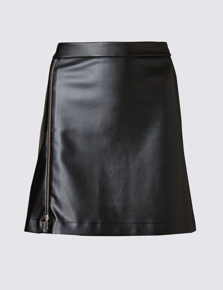 Zipped A-Line Mini Skirt 2 of 3