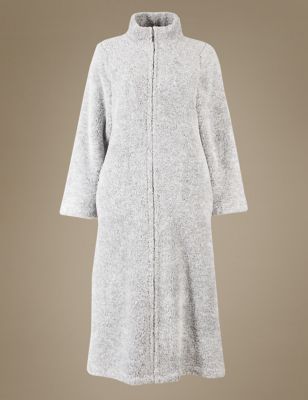 zip up long dressing gown