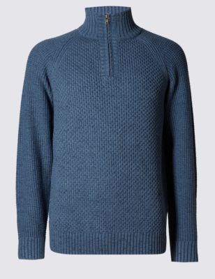Zipped Neck Textured Jumper Image 2 of 3