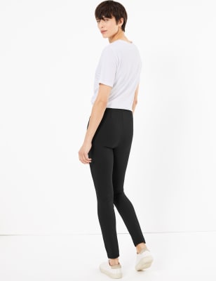 Black Zip Pocket Skinny Stretch Trousers