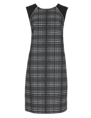 Zipped Shoulder Checked Tunic Dress Image 2 of 4
