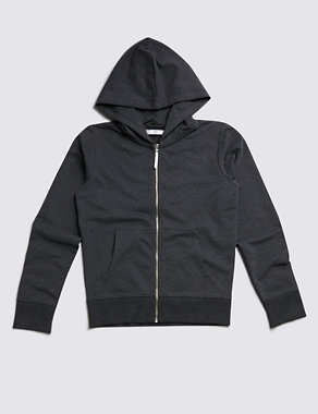 Zipped Through Hooded Sweat Top (5-14 Years) Image 2 of 3