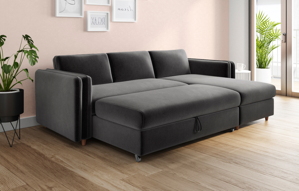 Jayden Chaise Storage Sofa Bed Right, Sofa With Chaise Storage