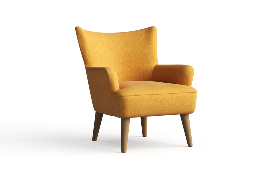 Small yellow 2025 accent chair