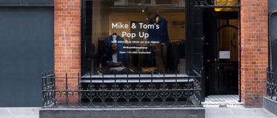 Mike & Tom's pop-up shop exterior