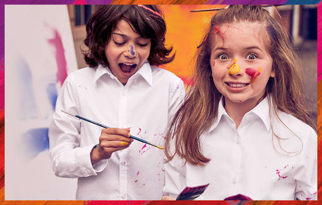 Kids wearing M&S school uniform