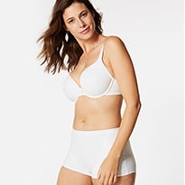 Almond Light Control Sheer Shaping High Leg Knickers with Mesh