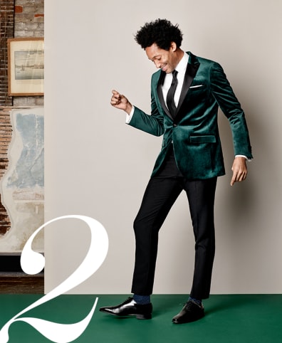 Green blazer 2025 with black pants