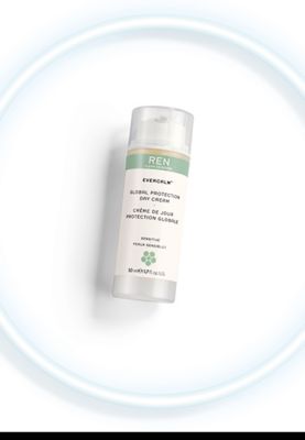 REN Evercalm™ Global Protection Day Cream in a petri dish