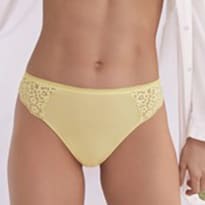 Woman wearing yellow knickers