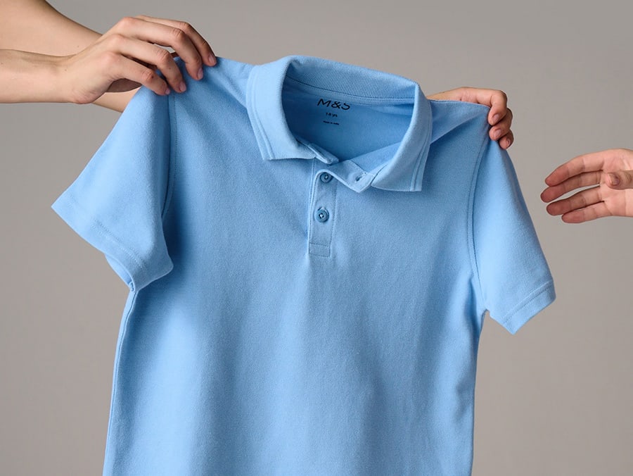 Blue school uniform polo shirt. Shop school uniform