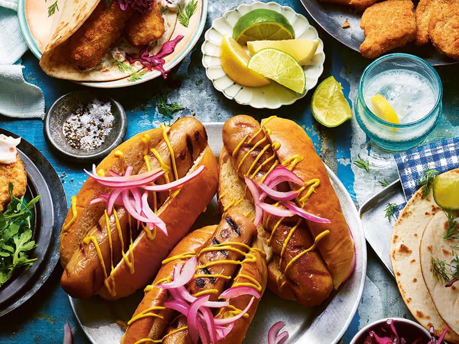 Plant-based hotdog and burger. Read more about our plant-based range