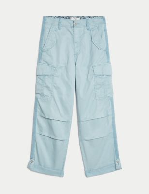lyocell™ Rich Cargo Tea Dyed Cropped Trousers Image 2 of 6
