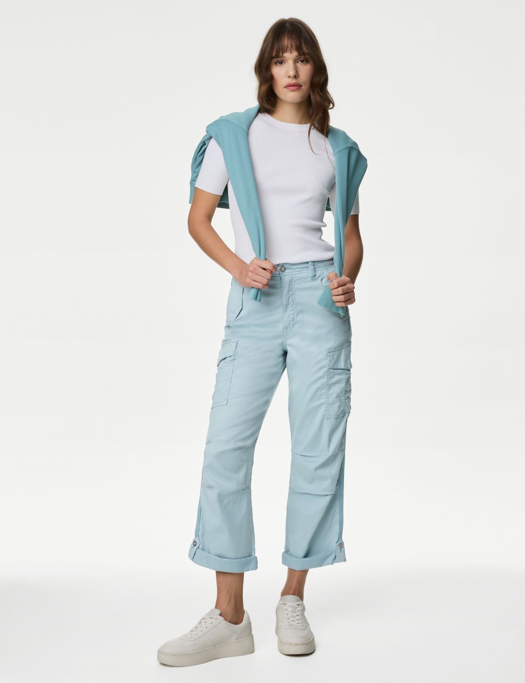 lyocell™ Rich Cargo Tea Dyed Cropped Trousers 2 of 6